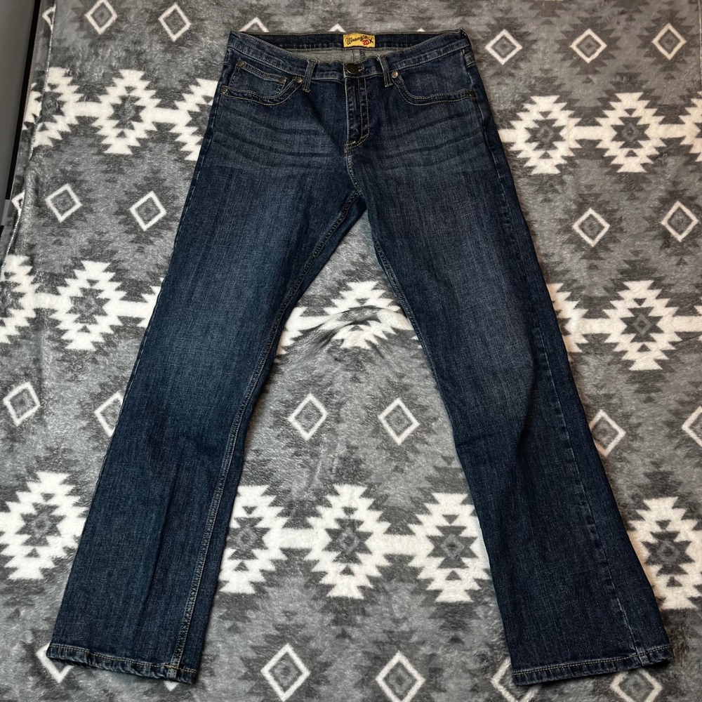 Wrangler 20X Style 44 Slim Straight Dark Wash Jeans 33x32 44MWXMA Mens Denim